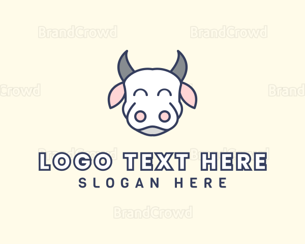 Happy Cow Animal Logo