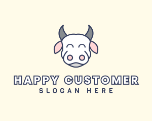 Happy Cow Animal logo design