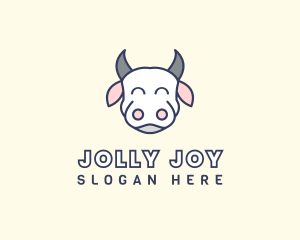 Happy Cow Cattle Animal logo design