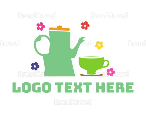 Floral Teahouse Cup Logo