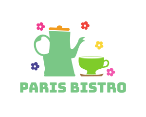 Floral Teahouse Cup  logo design