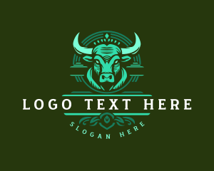 Cattle - Bull Ranch Horn logo design