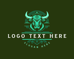 Steakhouse - Bull Ranch Horn logo design