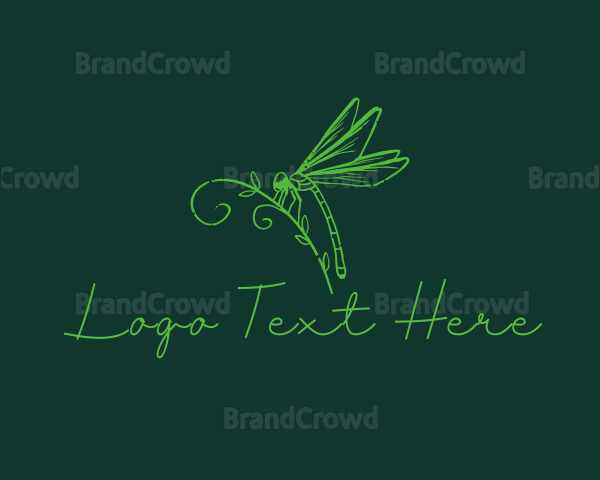 Retro Dragonfly Insect Logo