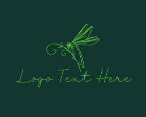 Nature - Retro Dragonfly Insect logo design