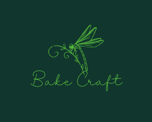 Retro Dragonfly Insect logo design