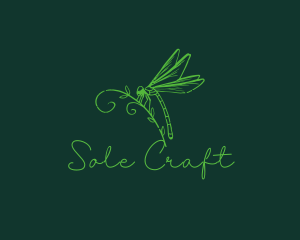 Retro Dragonfly Insect logo design