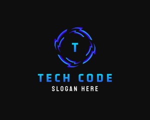 Code - Futuristic Software Technology logo design