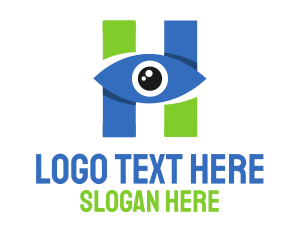 See - Eye Optical Letter H logo design