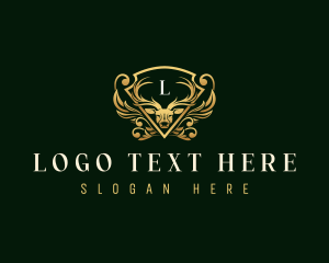 Vintage - Luxury Deer Antler logo design