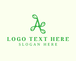 Cafe - Nature Eco Leaf Letter A logo design