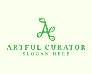 Nature Eco Leaf Letter A logo design