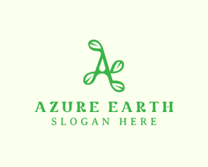 Nature Eco Leaf Letter A logo design