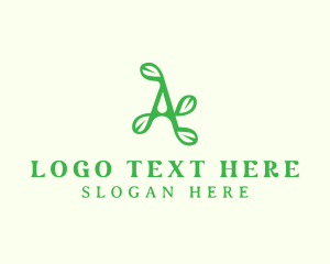 Nature Eco Leaf Letter A Logo