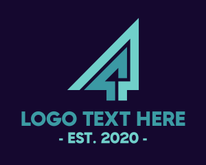 Geometrical - Geometric Number 4 logo design