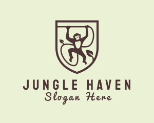 Hanging Monkey Jungle logo design