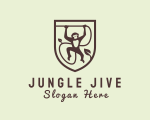 Hanging Monkey Jungle logo design