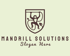 Mandrill - Hanging Monkey Jungle logo design