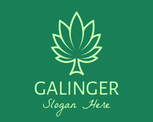 Cannabis - Green Palm Leaf logo design