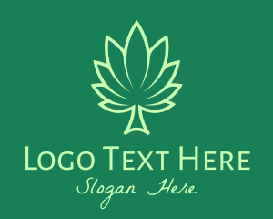 Cannabis - Green Palm Leaf logo design