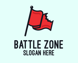 War - Red Bitten Flag logo design