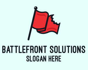 War - Red Bitten Flag logo design