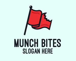 Munch - Red Bitten Flag logo design