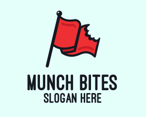 Red Bitten Flag logo design