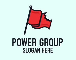 Red Bitten Flag logo design