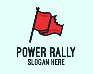 Rally - Red Bitten Flag logo design