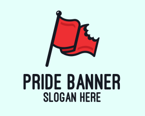 Flag - Red Bitten Flag logo design