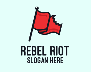 Anarchy - Red Bitten Flag logo design