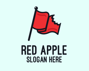 Red - Red Bitten Flag logo design
