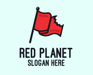 Red Bitten Flag logo design