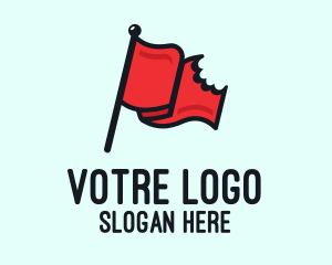 Medieval - Red Bitten Flag logo design
