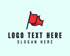 Red Bitten Flag logo design