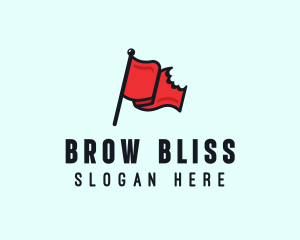 Red Bitten Flag logo design