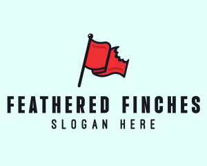 Red Bitten Flag logo design