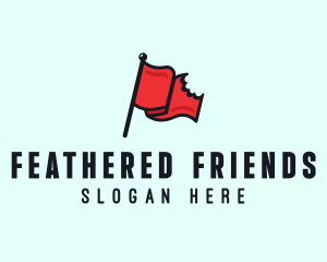 Red Bitten Flag logo design