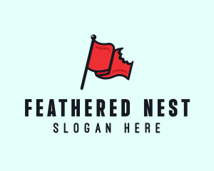 Red Bitten Flag logo design