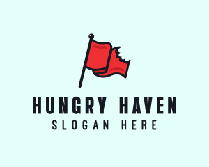 Hungry - Red Bitten Flag logo design