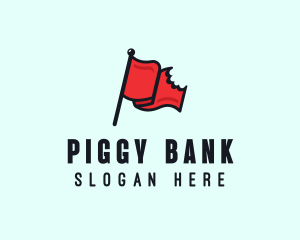 Red Bitten Flag logo design