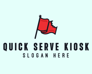 Red Bitten Flag logo design