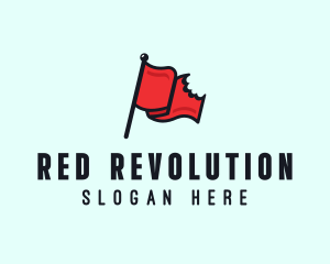 Red Bitten Flag logo design