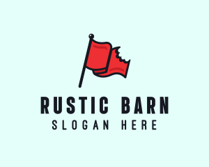 Red Bitten Flag logo design