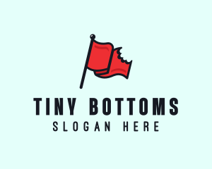 Red Bitten Flag logo design