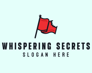 Red Bitten Flag logo design