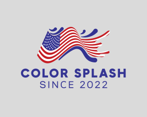 American Flag Surfing logo design