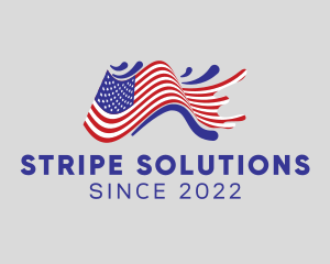 American Flag Surfing logo design