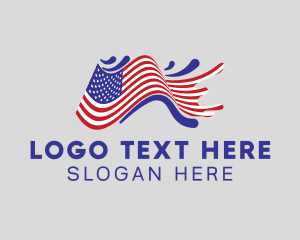 American Flag Surfing Logo